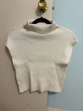 SHEIN White Cutoff Turtle Neck Sweater